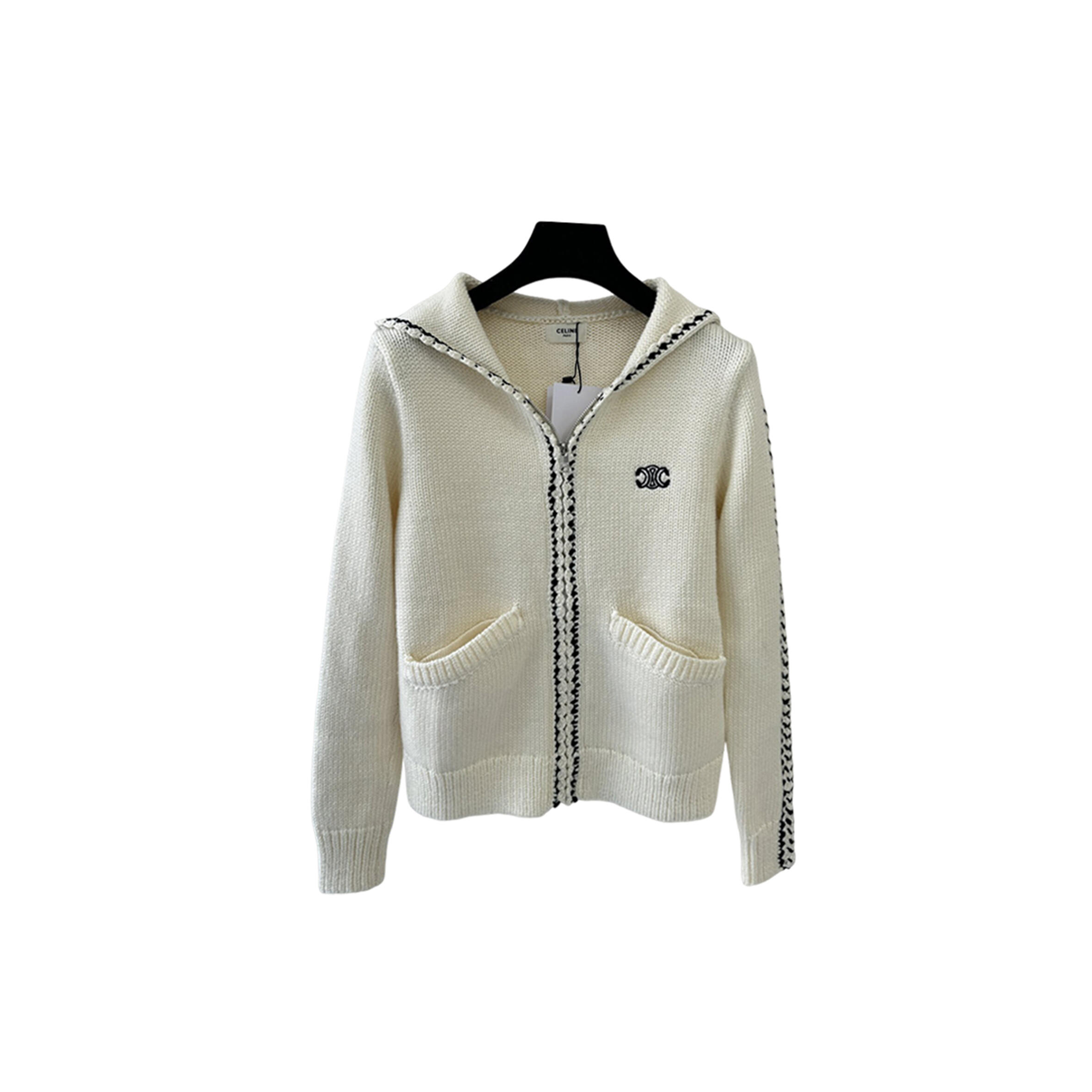 Ce1i*e hooded zip-up cardigan